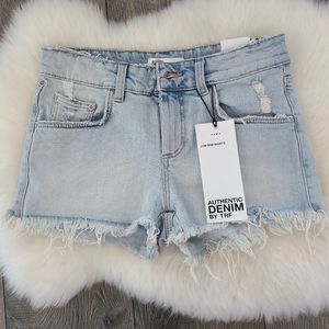 Zara Low Rise Distressed Shorts